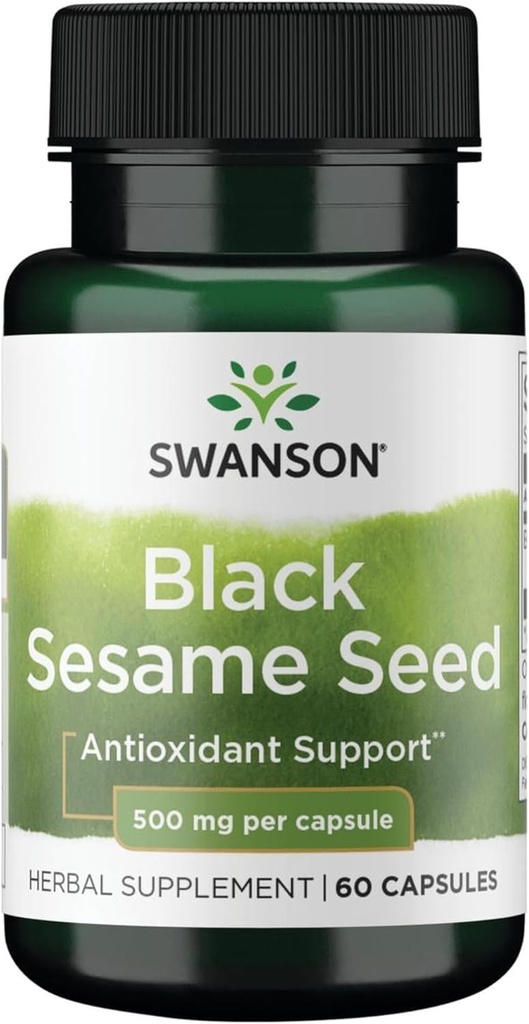 Swanson Full Spectrum Black Sesame Seed 500 Milligrams 60 Κάψουλες