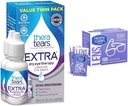 TheraTears Extra Dry Eye Drops, 2 Count & Nice 'n Clean 100 SmudgeFans Σκουπίζει Bundle