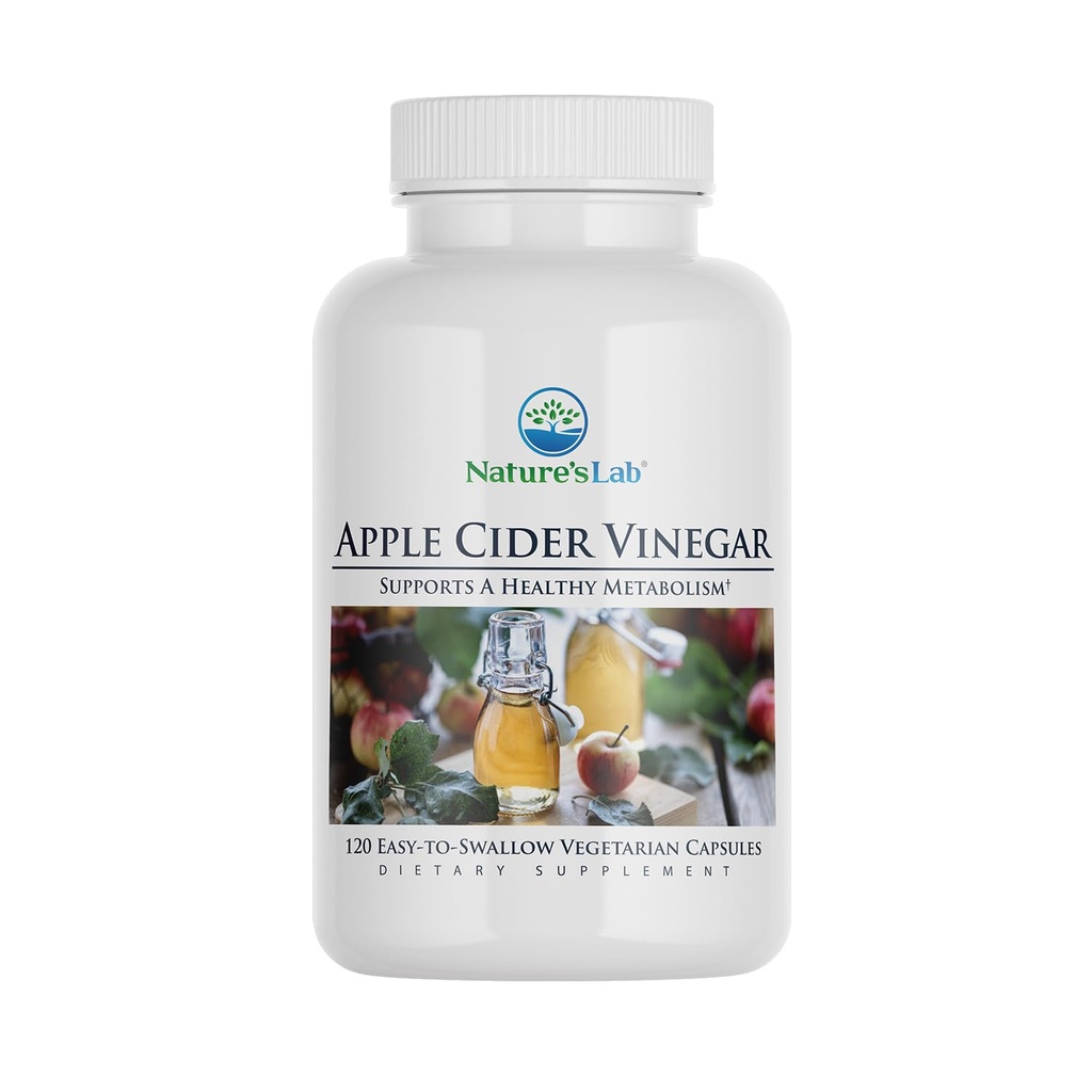 Nature's Lab Apple Cider Vinegar 1200mg με Χρώμιο - 120 κάψουλες (60 Ημέρα προσφοράς)