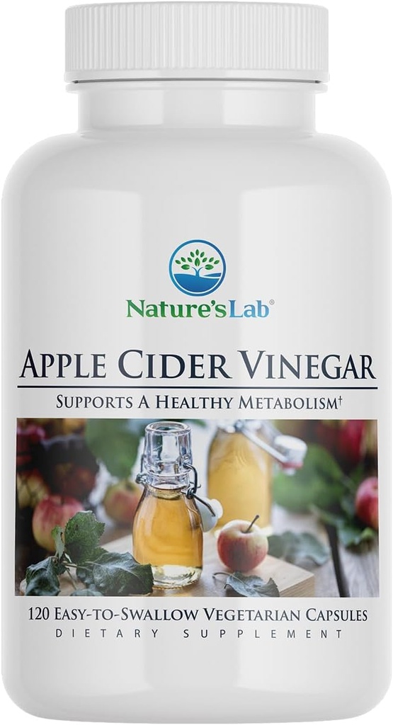 Nature's Lab Apple Cider Vinegar 1200mg με Χρώμιο - 120 κάψουλες (60 Ημέρα προσφοράς)