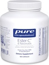 Pure Encapsulations Ester-C & Flavonoids - Vitamin C Supplement for Antioxidants - Immune & Vascular Support* with Calcium & Rutin - Gentle on Digestion - Vegan & Non-GMO - 180 Capsules