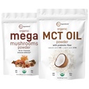 Micro Ingredients Organic Mega Mushroom Powder 10oz & Organic MCT Oil Powder 1lb Bundle 2 Pack  Έλαιο, κρέμα με βάση το φυτό