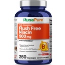 NusaPure Flush Free Niacin 500mg 250 caps (Vegan, Non-GMO & Vegan) Βιοπερίνη