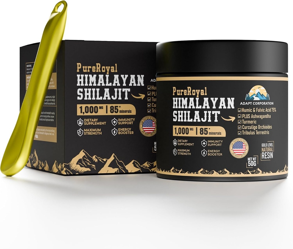 Himalayan Shilajit Resin – High Potency, 1100 MG Himalayan Extract, 75%+ Fulvic Acid, Energy, Wellness & Immunity Support, 85+ Trace Minerals, Lab Tested, 50g Jar, 46 Servings