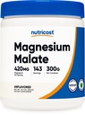 Nutricost σκόνη μηλεϊνικού μαγνησίου (300g) - 420mg μαγνησίου ανά υπηρεσία - Μη ΓΤΟ, Χωρίς γλουτένη