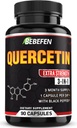 BEBEFEN Κάψουλες Quercetin - 7050mg Χάπια Φόρμουλα με εκχύλισμα Μαύρου Πιπεριού - 90 κάψουλες Κουερσετίνη Χάπια για Υποστήριξη Ανοσοποιητική Υγεία & Καρδιαγγειακή Υγεία - 3 Μήνες Προσφορά