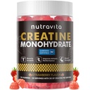 Nutravita NSF Certified Creatine Gummy - Createine Monohydrate Gummies for Men & Women-5g Creatine Monohydrate per Serving - Χωρίς ζάχαρη, Vegan, Φράουλα Γεύση, 120 Count