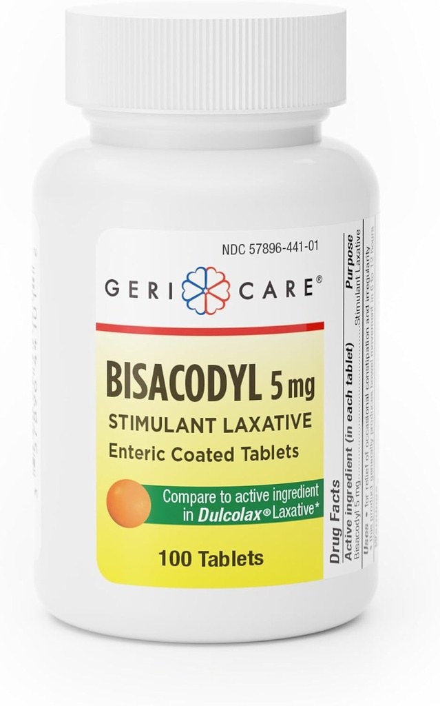 GeriCare Bisacodyl 5 mg Laxative Coated Tablet 