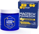 NATURAL STACKS Magtech Magnesium Lemonade Drink Mix + Lions Mane Mushroom Supplement Bundle - Υποστηρίζει την χαλάρωση, την υγεία του εγκεφάλου και τη μνήμη* - 50 εξυπηρετήσεις