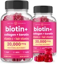 NutraChamps Δέρμα μαλλιών & Καρφιά Gummies, Βιοτίνη με κολλαγόνο & κερατίνη, 5000mcg Biotin Beauty Complex, συμπλήρωμα βιταμίνης, Berry, 120 Count, υγιή μαλλιά, Radiant Skin & Strong Nails (Pack of 2)