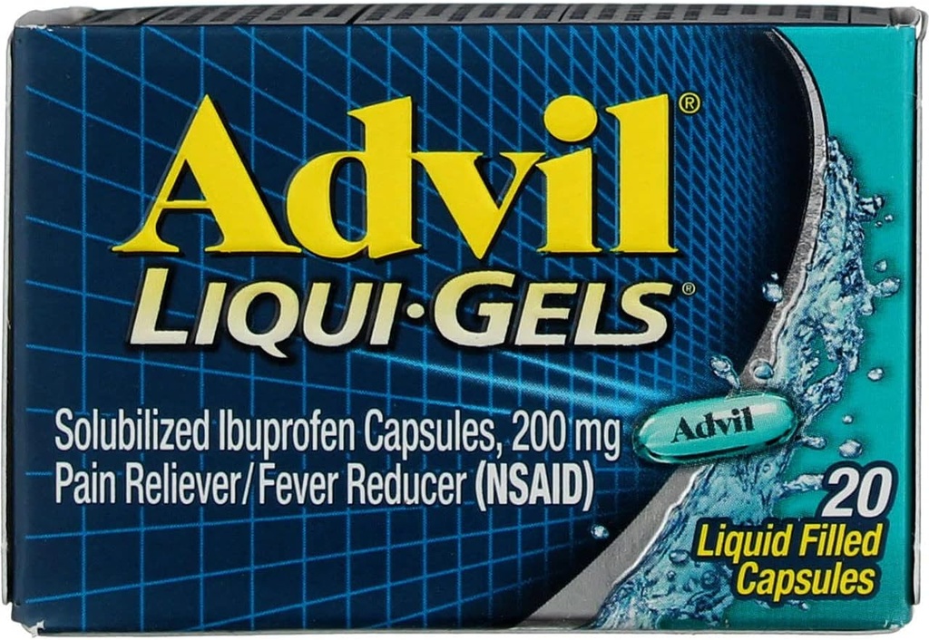 Advil Pain Reliever / Πυρετός Reducer Liqui-Gels 20 CP - Αγορά Πακέτων και Αποθήκευση (πακέτο του 2)