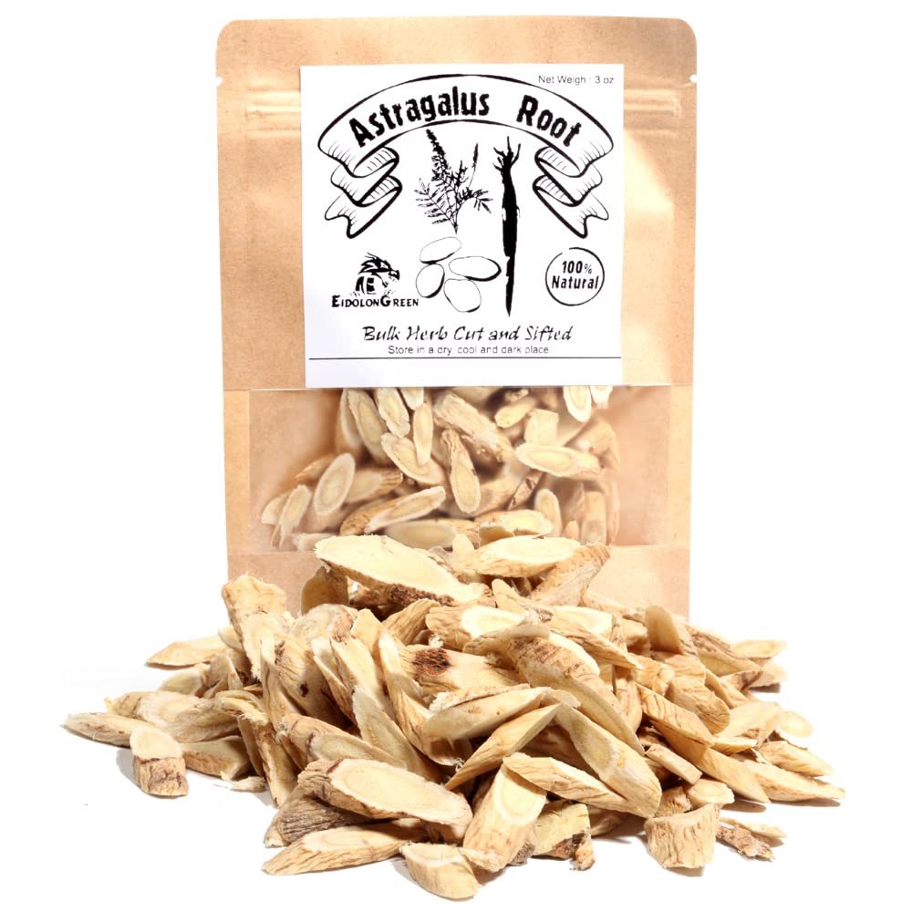Ρίζα Astragalus (Milkvetch/Huangqi/黄芪黄芪/기기) Ρίζα Astragalus Sliced Raw, Αποξηραμένα Βότανα Μαζική 3Oz (88g)