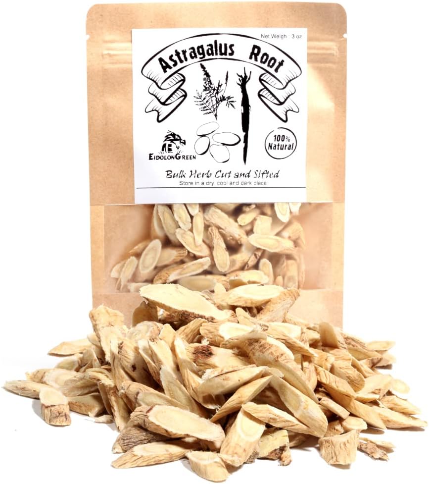 Astragalus Root (Milkvetch/Huangqi/黄芪/正北芪/황기) Astragalus Root Sliced Raw, Dried Bulk Herbs 3Oz (88g)