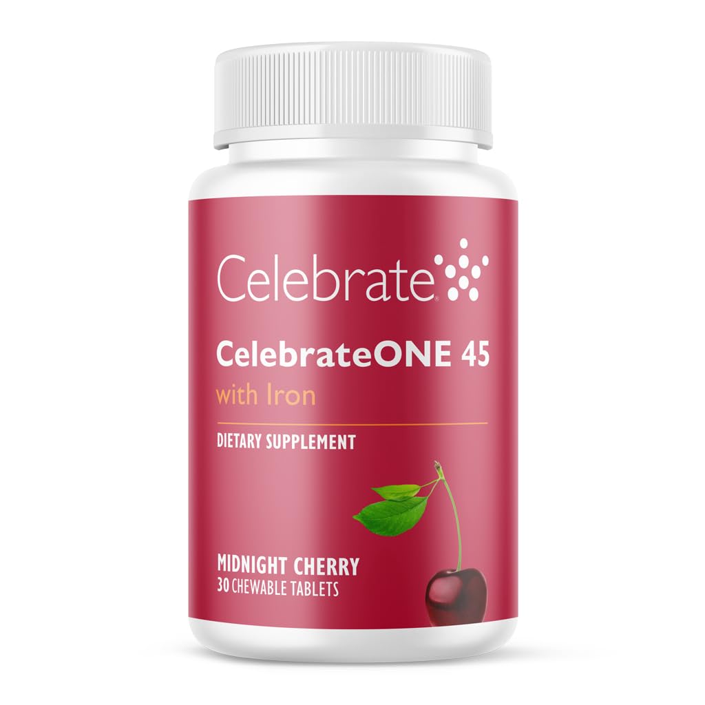 Celebrate Vitamins CelebrateONE 45 Chewables, 45mg Iron - Once Daily Bariatric Multivitamin, Essential Vitamins & Minerals - Gastric Bypass & Sleeve Gastrectomy Supplement - Cherry (30 Tablets)