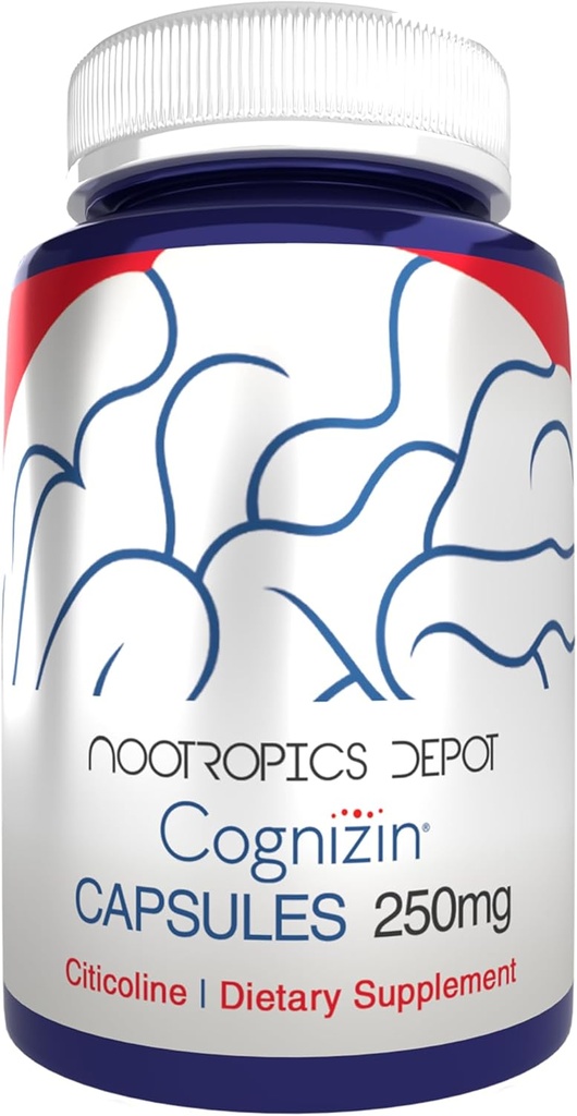 Nootropics Depot Cognizin Citicoline Capsules | 180 Count | Choline Supplement | Brain Health Supplement | Regulates Memory and Cognitive Function | Supports Attention, Focus and Recall
