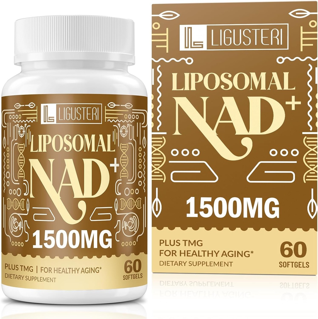 1500 MG Λιποσωμικό NAD+, 98%+ Απορρόφηση, NAD+ Συμπλήρωμα για γυναίκες & άνδρες με TMG, για την άμυνα γήρανσης, κυτταρική ενέργεια, καρδιά & εγκεφαλική λειτουργία, μακροζωία, 60 Softgels