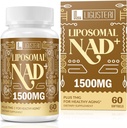 1500 MG Λιποσωμικό NAD+, 98%+ Απορρόφηση, NAD+ Συμπλήρωμα για γυναίκες & άνδρες με TMG, για την άμυνα γήρανσης, κυτταρική ενέργεια, καρδιά & εγκεφαλική λειτουργία, μακροζωία, 60 Softgels