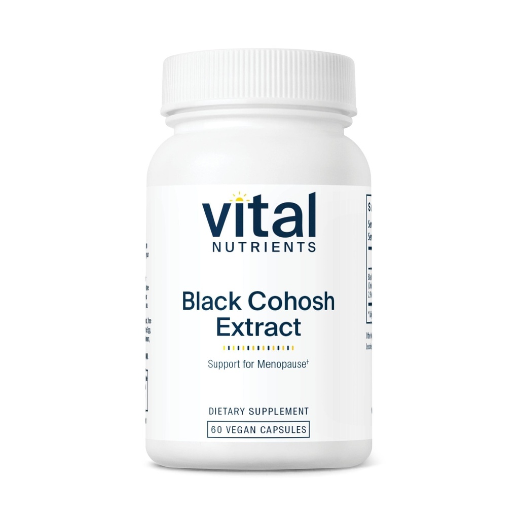 Vital Nutrients Black Cohosh Extract 250mg- Vegan Supplement for Women’s Menopause, Hormonal Balance and PMS Support* - Gluten, Dairy and Soy Free - Non-GMO - 60 Capsules