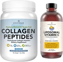 AMANDEAN Premium Liposomal Vitamin C & Bovine Collagen Peptides Bundle. Ισχυρό Αντιοξειδωτικό. Υγρό Quali-C. Grass-Fed Collagen. Υδρολυμένος Τύπος 1 & 3. Ανοσολογική Υποστήριξη. Υγιεινό δέρμα, μαλλιά και νύχια
