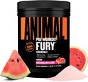Animal Fury Pre Workout Powder - Καρπούζι, 350mg καφεΐνη, BCAA Amino Acids, 2g Beta Alanine, Κιτρουλίνη & Τυροζίνη, Ενέργεια, Εστίαση, Δύναμη, Υπομονή, Προπόνηση για Άνδρες & Γυναίκες, 20 Υπηρεσίες