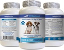 Dog Skin and Coat Supplements - Dogs Hair and Coat Complex - Advanced Skin Relief - Good for Nails - Dog Vitamin e - 1 Bottle (60 Tablets)