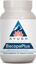 Ayush Herbs BakopaPlus - Συμπληρώματα Bacopa, Organic Bacopa for Memory & Focus, Γνωστικά χάπια υποστήριξης για ενήλικες με Ginkgo, Gotu Kola, Ashwagandha - 90 κάψουλες χορτοφάγων (1 Κόμβος)