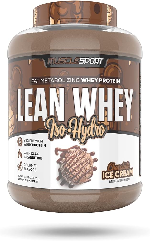 Μύες σπορ Lean Whey RevolutionTM Protein Powder - Whey Protein Isolate - Χαμηλή θερμίδα, χαμηλή υδατανθράκη, χαμηλή λίπος, απίστευτη γεύση - 25g πρωτεΐνη ανά Scoop - 5lb παγωτό σοκολάτα