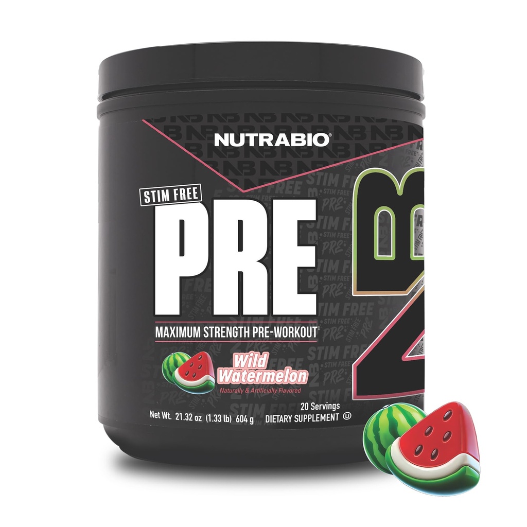 NutraBio STIM-free προπόνηση για άνδρες, νέα Φόρμουλα 