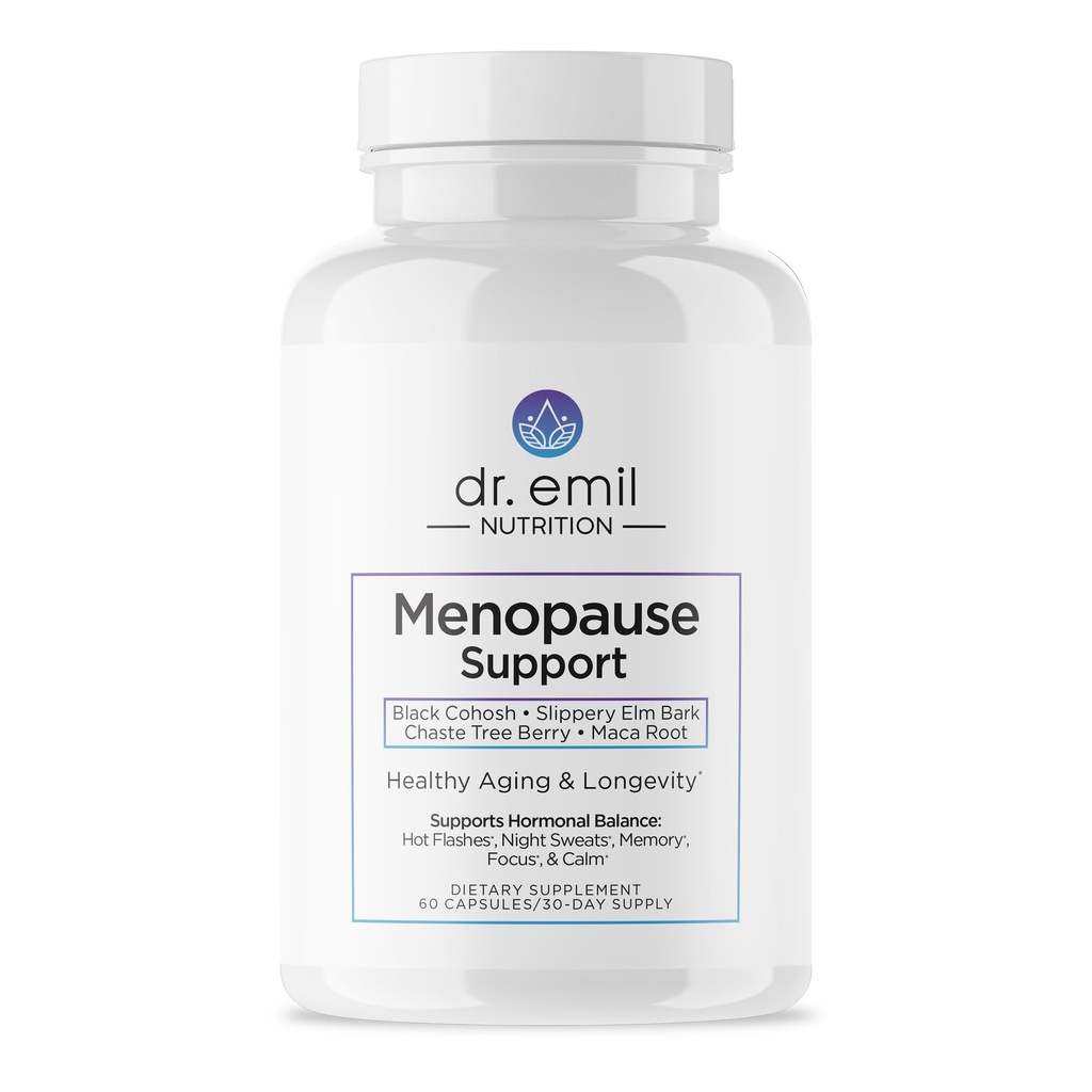 DR. EMIL NUTRITION Εμμηνόπαυση Συμπληρώματα για τις γυναίκες - Multi-Συμπτώματα Εμμηνόπαυση Ανακούφιση για Hot Flashes, Νυχτερινές Ιδρώσεις & Εκκίνηση Swings - Εμμηνόπαυση χάπια υποστήριξης με Black Cohosh - 30 Ημέρα προσφοράς