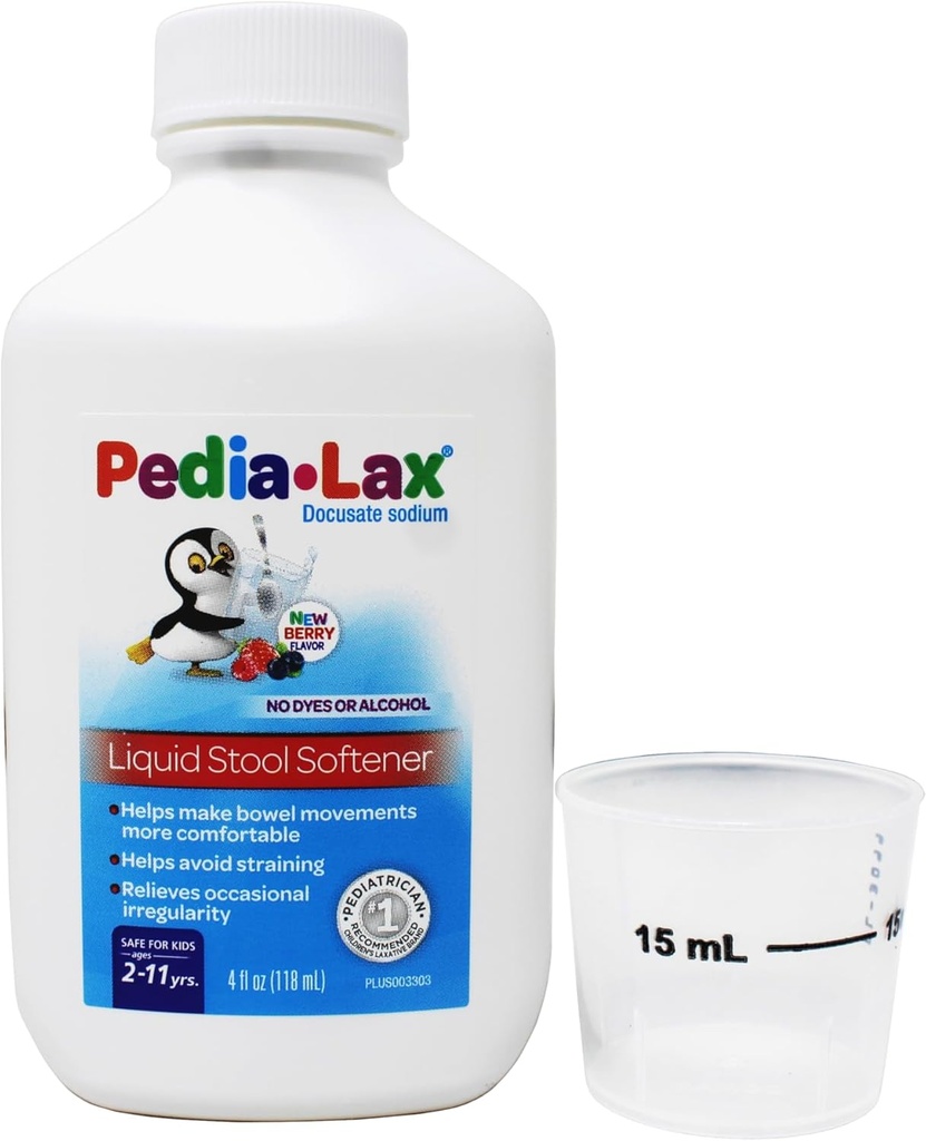 Fleet Pedia Lax Liquid Stool Αποσκληρυντής, Fruit Punch, 4 oz