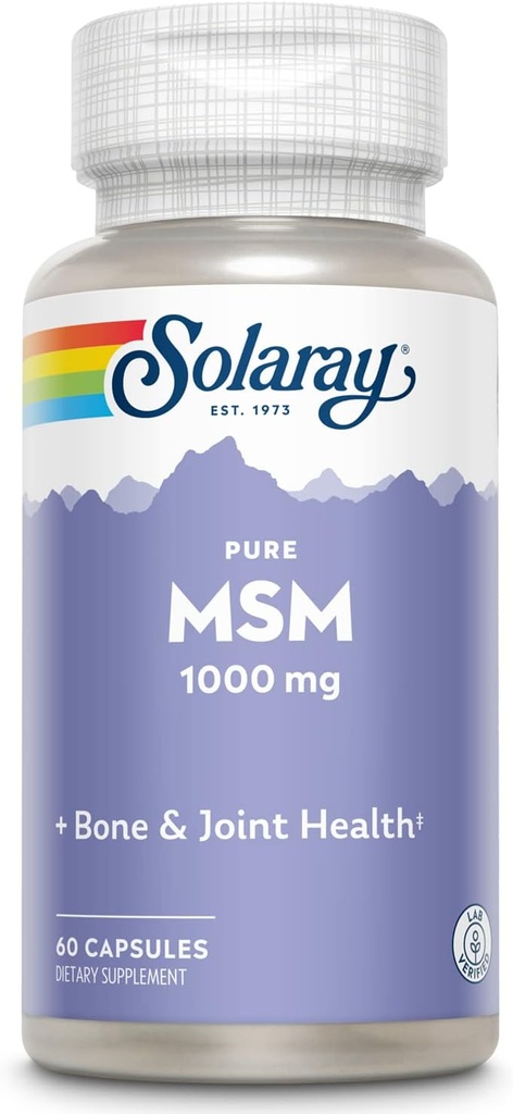 SOLARAY Αγνά καψάκια MSM, 1000 mg, 60 μέτρα