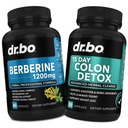Συμπληρώματα Βερβερίνης & Colon Cleanser Detox - Berberine HCL Συμπληρώματα Κάψουλες & 15 ημέρες Intestinal Cleanse Χάπια & Probiotic - Premium HCL Bowel Movement Συμπληρώματα για Stomach Bloating