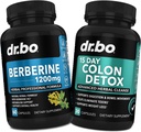 Συμπληρώματα Βερβερίνης & Colon Cleanser Detox - Berberine HCL Συμπληρώματα Κάψουλες & 15 ημέρες Intestinal Cleanse Χάπια & Probiotic - Premium HCL Bowel Movement Συμπληρώματα για Stomach Bloating