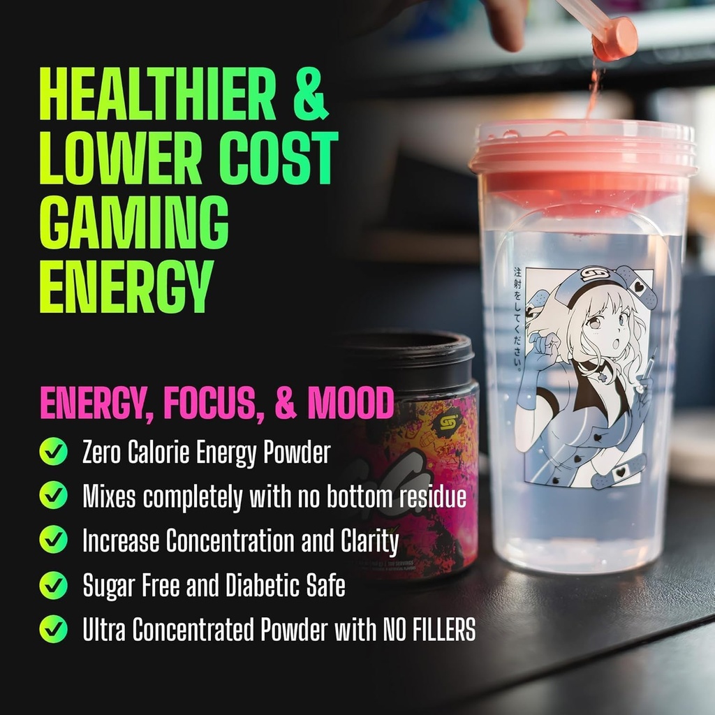 Gamer Supps, GG Energy Red Raspberry (100 εξυπηρετήσεις) - Keto Friendly Gaming Ενέργεια και Nootropic Blend, Ζάχαρη Δωρεάν + Βιολογική καφεΐνη + Βιταμίνες, Ποτό σε σκόνη