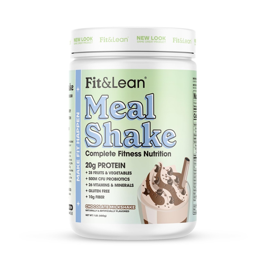 Fit & Lean Meal Shake, Fat Burning Meal Replacement, Protein, Fiber, Probiotics, Σοκολάτα, 1lb, 10 σερβιρίσματα ανά εμπορευματοκιβώτιο