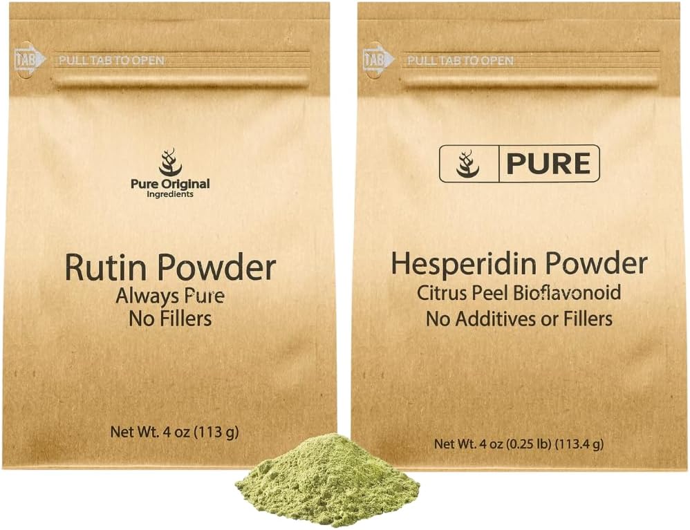 PURE ORIGINAL INGREDIENTS Hesperidin Powder and Rutin Powder Bundle, 4 oz Each, Always Pure, Dietary Supplement, Lab Verified