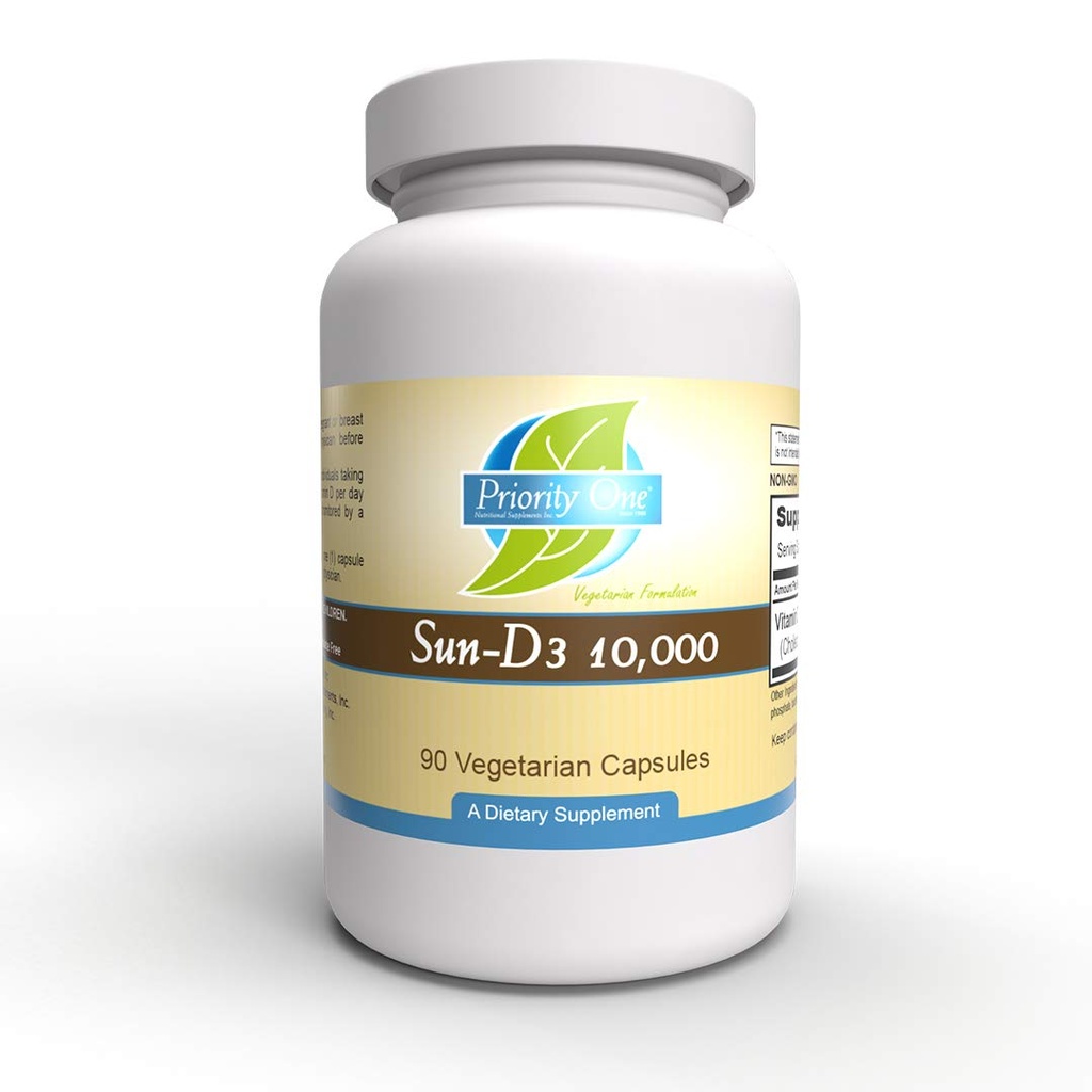 Προτεραιότητα One Vitamins Sun D3 10.000 90 Vegetarian Capsules - Η πιο βιοδιαθέσιμη μορφή βιταμίνης D (χοληκαλσιφερόλη).*