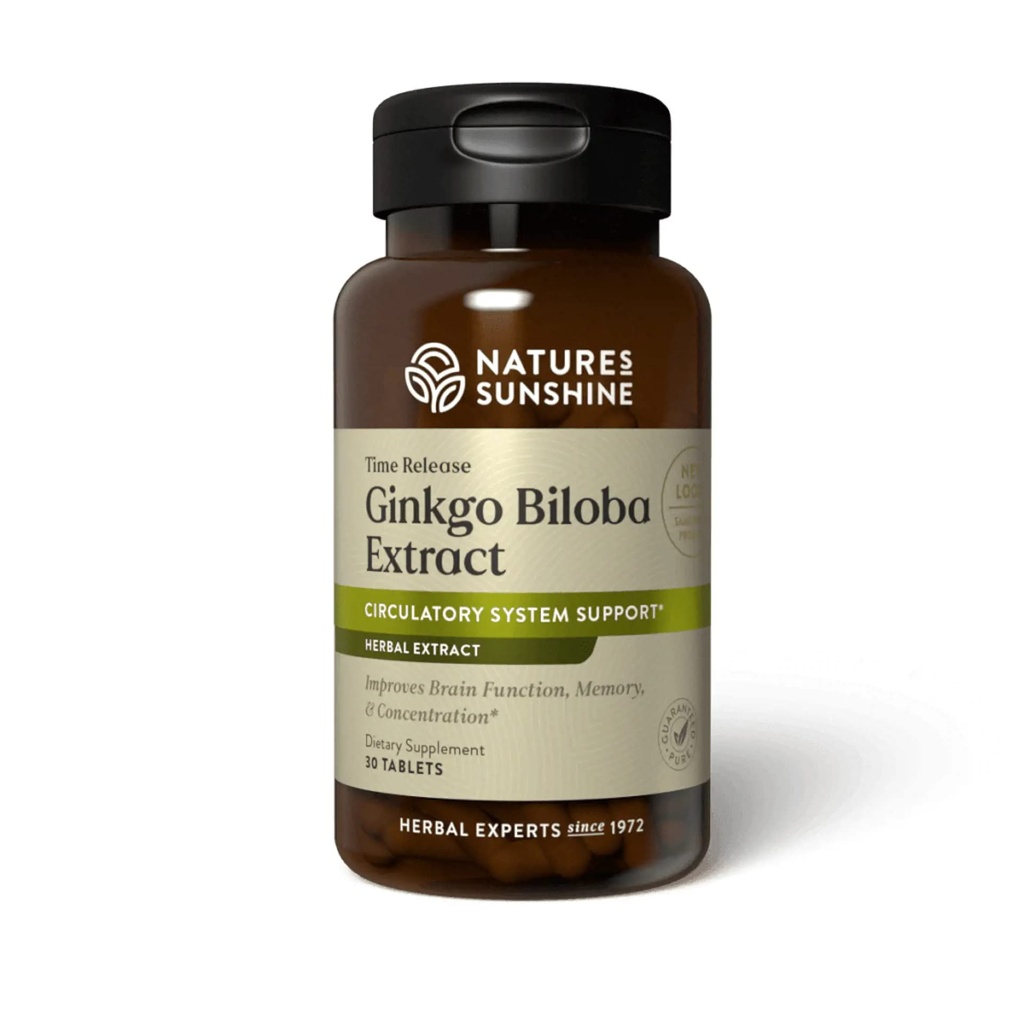 Nature's Sunshine Time-Release Ginkgo Biloba, 30 Tablets 