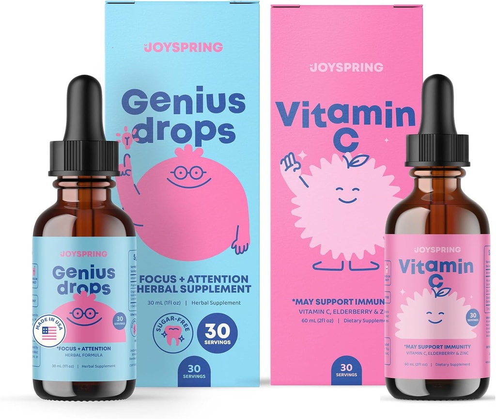 JoySpring Genius Drops & Vitamin C - Σχολή Backup Bundle 
