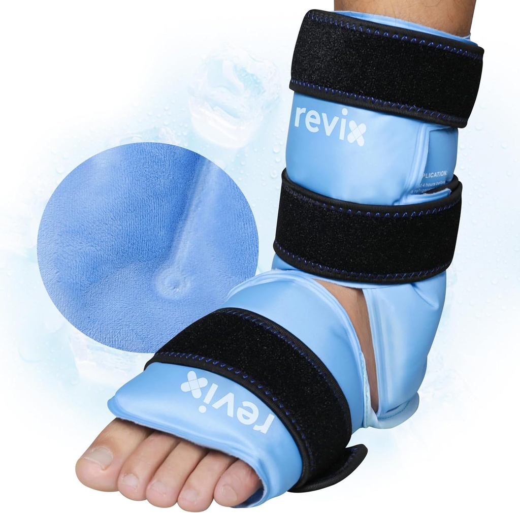 ReVIX Παγωτό Πακέτο Ankle για την ανακούφιση του πόνου στα πόδια και τα πόδια τραυματισμοί, επαναχρησιμοποιήσιμες παγωμένες συσκευασίες γέλης για τον Αχιλλέα Τενδονίτιδα, Plantar Φασίτιδα, διάστρεμμα Ankles και τακούνια