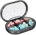 Portable Medicine Case Compact Pill Organizer with Multiple Compartments for Travel Lightweight Design Sealed Protection Stylish Water Ripple Appearance for Daily Use and Jewelry Storage