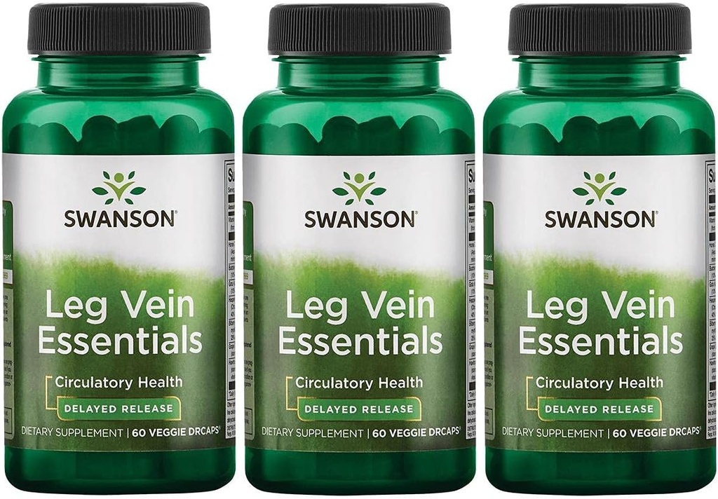 Swanson Leg Vein Essentials - Καθυστερημένη κυκλοφορία - 60 Veg Κάψουλες (3 Συσκευασία)