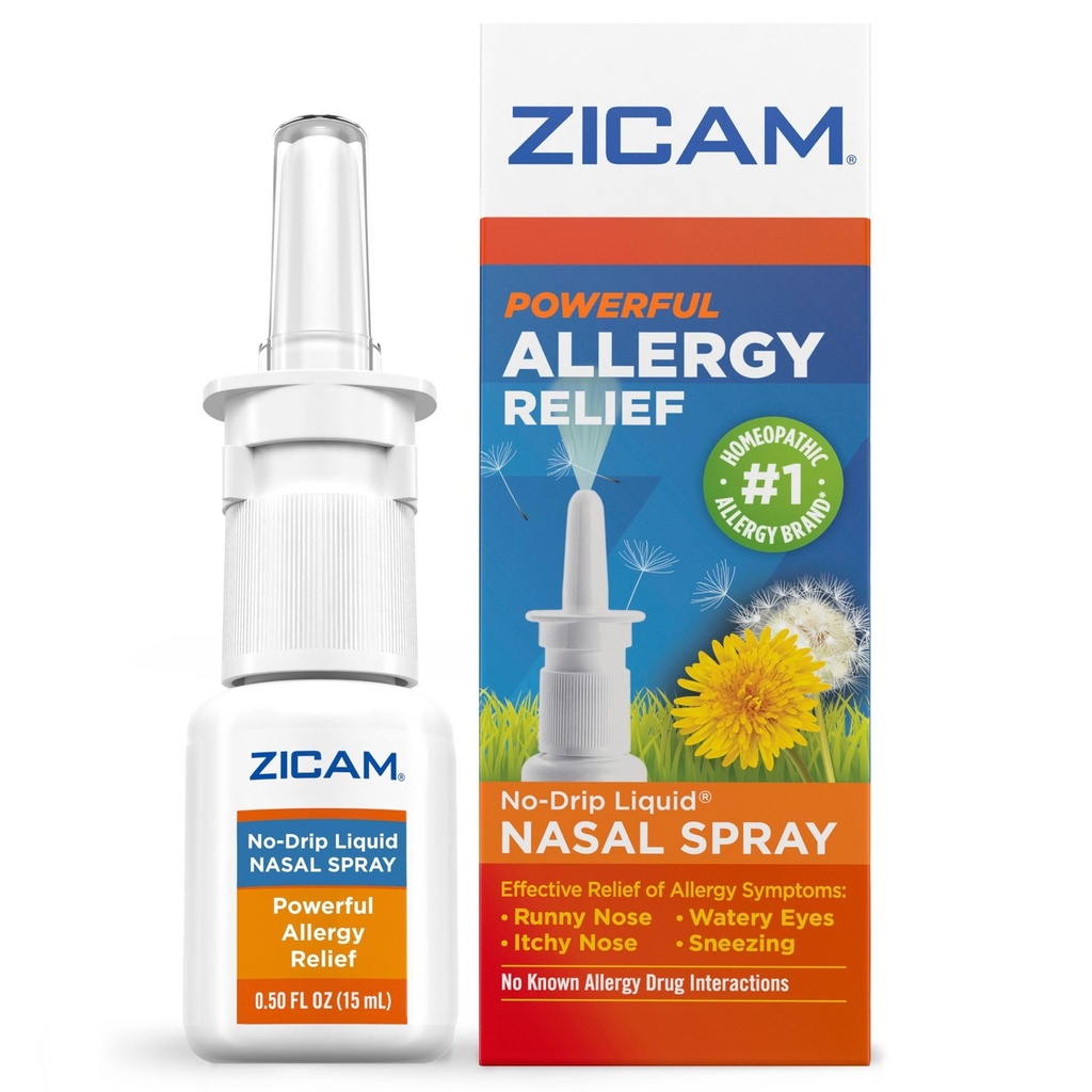 Zicam Αλλεργία ανακούφισης χωρίς ξηρό υγρό Nasινικό σπρέι μη-νύχτα, 0.5 ουγγιά