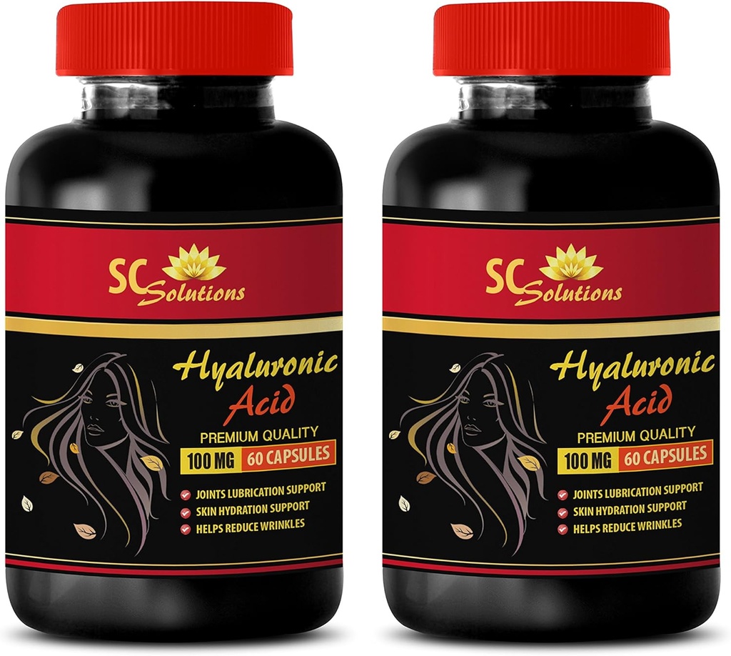 Αντιγηραντικές κάψουλες προσώπου - HYALURONIC Acid Pills 100 mg - υαλουρονικό οξύ Συμπληρώματα για τα μάτια - 2 φιάλες 120 κάψουλες