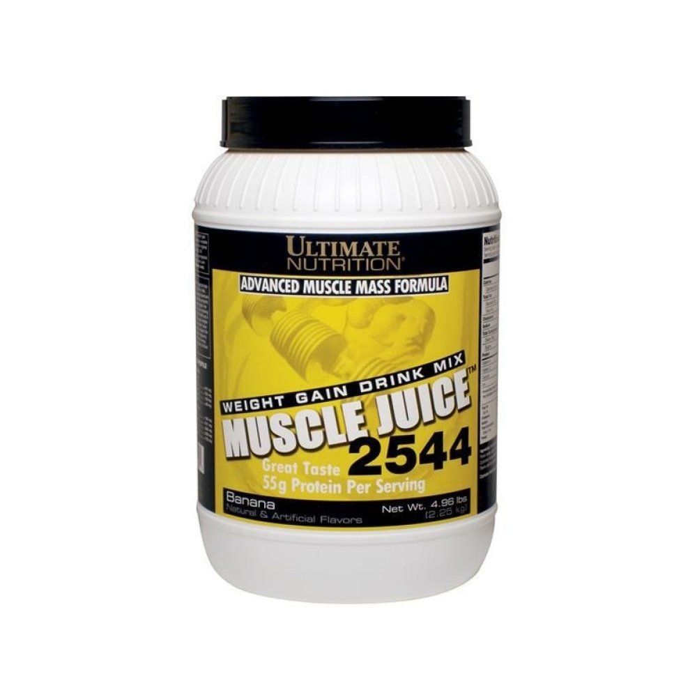 Ultimate Nutrition Mycle Juice, Weight Gain Drink Mix - Μάζα Gainer Σκόνη προπόνησης για άνδρες και γυναίκες - Συμπλήρωμα για Lean μυϊκή ανάπτυξη & ανοσοποιητική υποστήριξη με 55g πρωτεΐνη - μπανάνα, 4.96lb