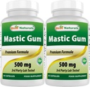 Best Naturals 2 Pack Mastic Gum Κάψουλες 500 mg - 60 Count - (Non-GMO) (Gluten Free) - Προάγει την υγεία στο στομάχι & Duodenal Υγεία - (Σύνολο 120 κάψουλες)