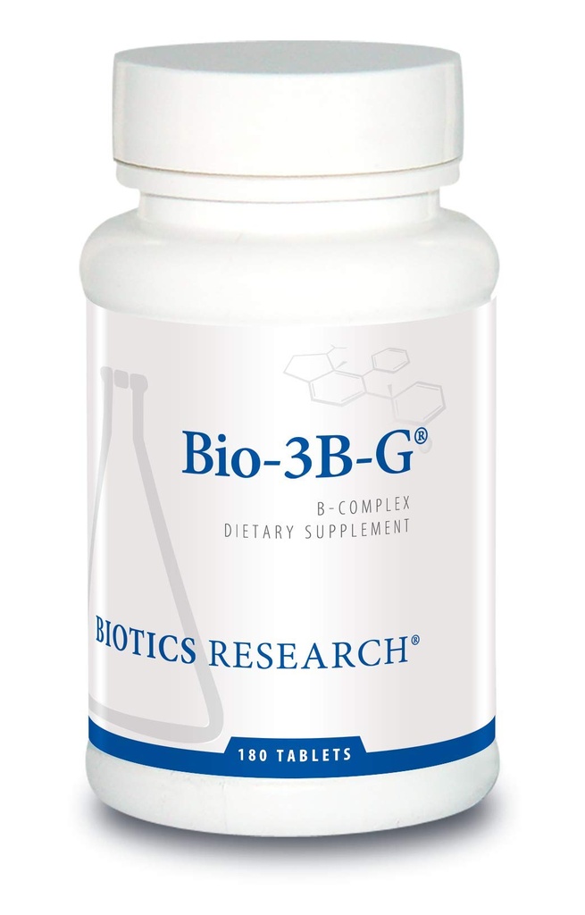 Biotics Research Bio-3B- G Vitamin B Complex, Vitamin B Complex Supplement for Stress, Energy and Adrenal Health Gluten Free Supplement 180 Tablets