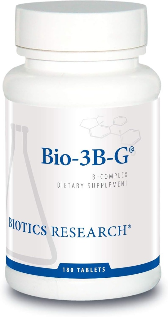 Biotics Research Bio-3B- G Vitamin B Complex, Vitamin B Complex Supplement for Stress, Energy and Adrenal Health Gluten Free Supplement 180 Tablets