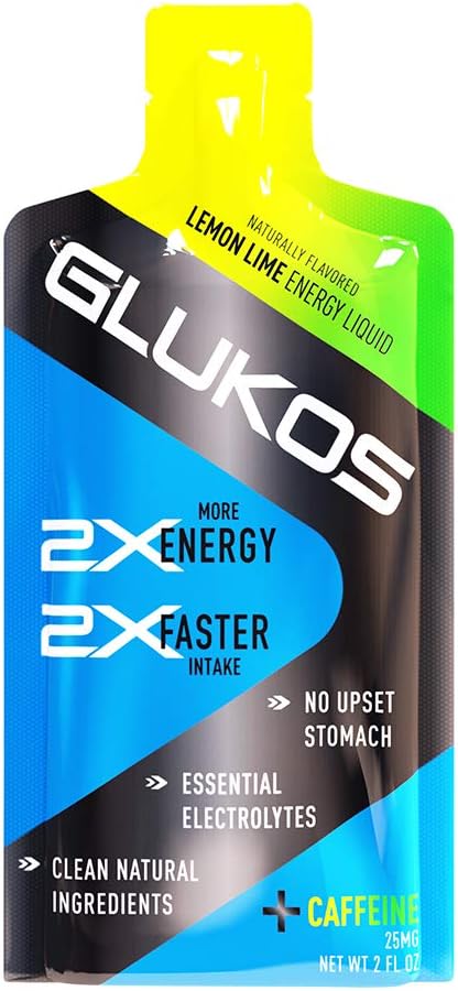 Glukos Energy Gels Για Runners 2oz Packets, Running Gels με Electrolytes, Tray of 12 Count